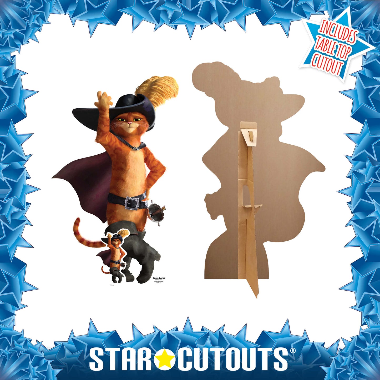 SC4285 Puss In Boots pose Ole Star Mini Cardboard Cut Out Height 94cm
