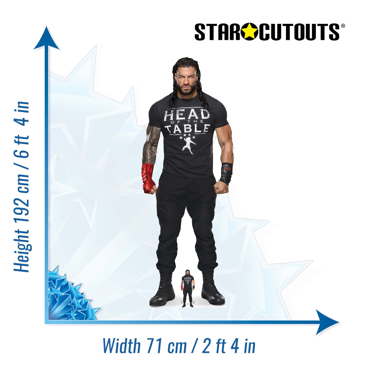 SC4326 Roman Reigns Head Table WWE Cardboard Cutout Height 192cm