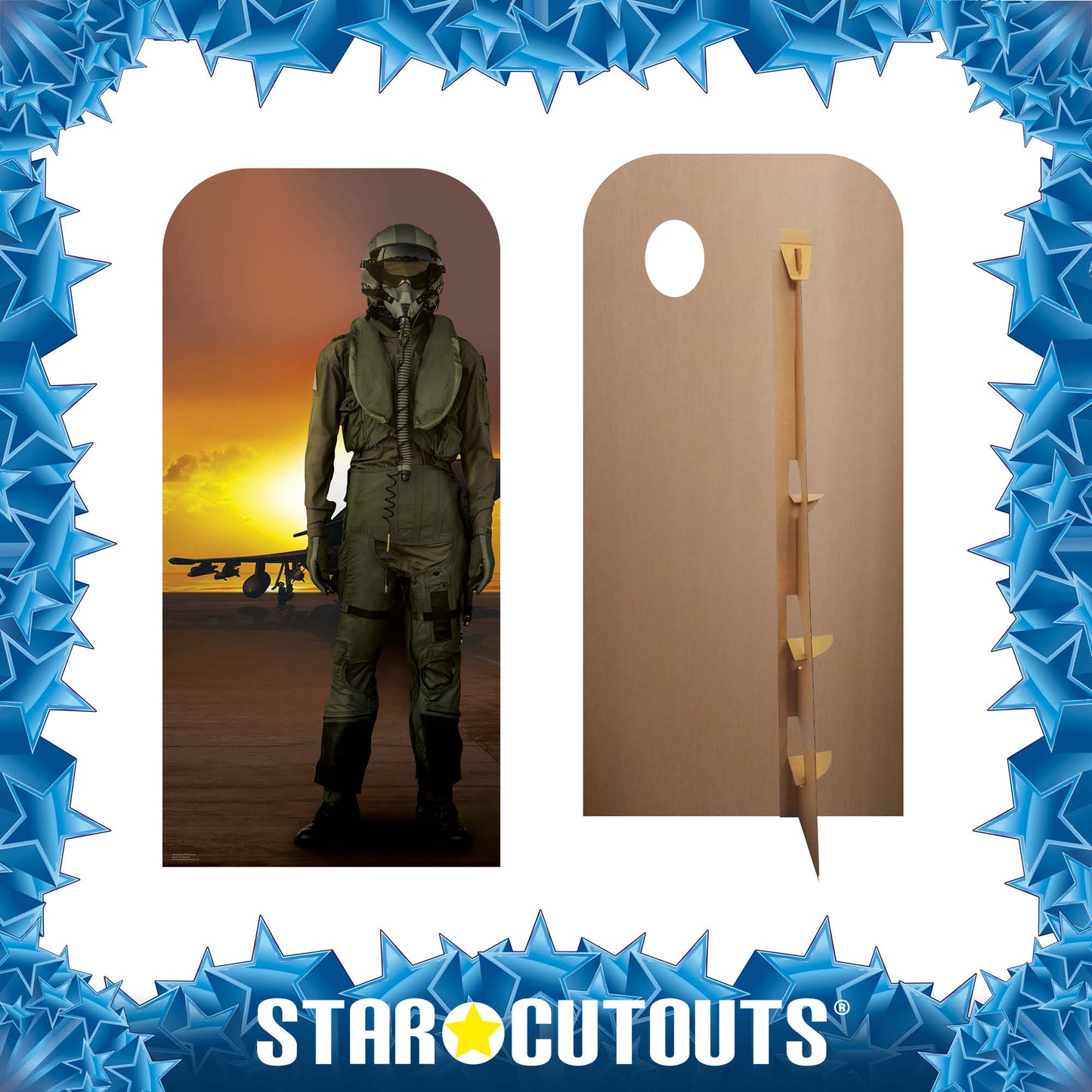 SC4338 Fighter Pilot Stand In Cardboard Cut Out Height 193cm