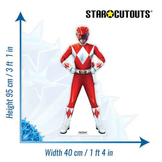 SC4339 Power Ranger Red Star Mini Cardboard Cut Out Height 95cm
