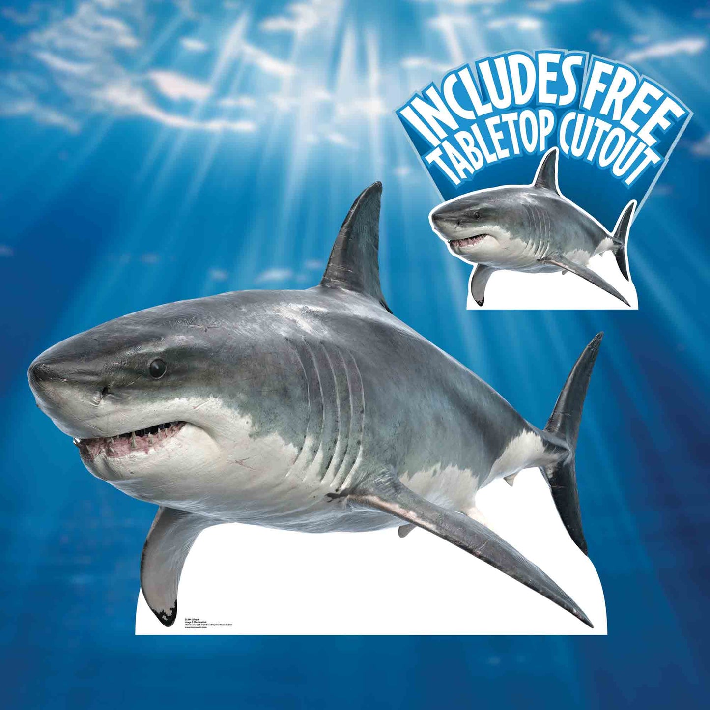 SC4442 Shark Real Cardbaord Cutout Height 94cm Width 120cm