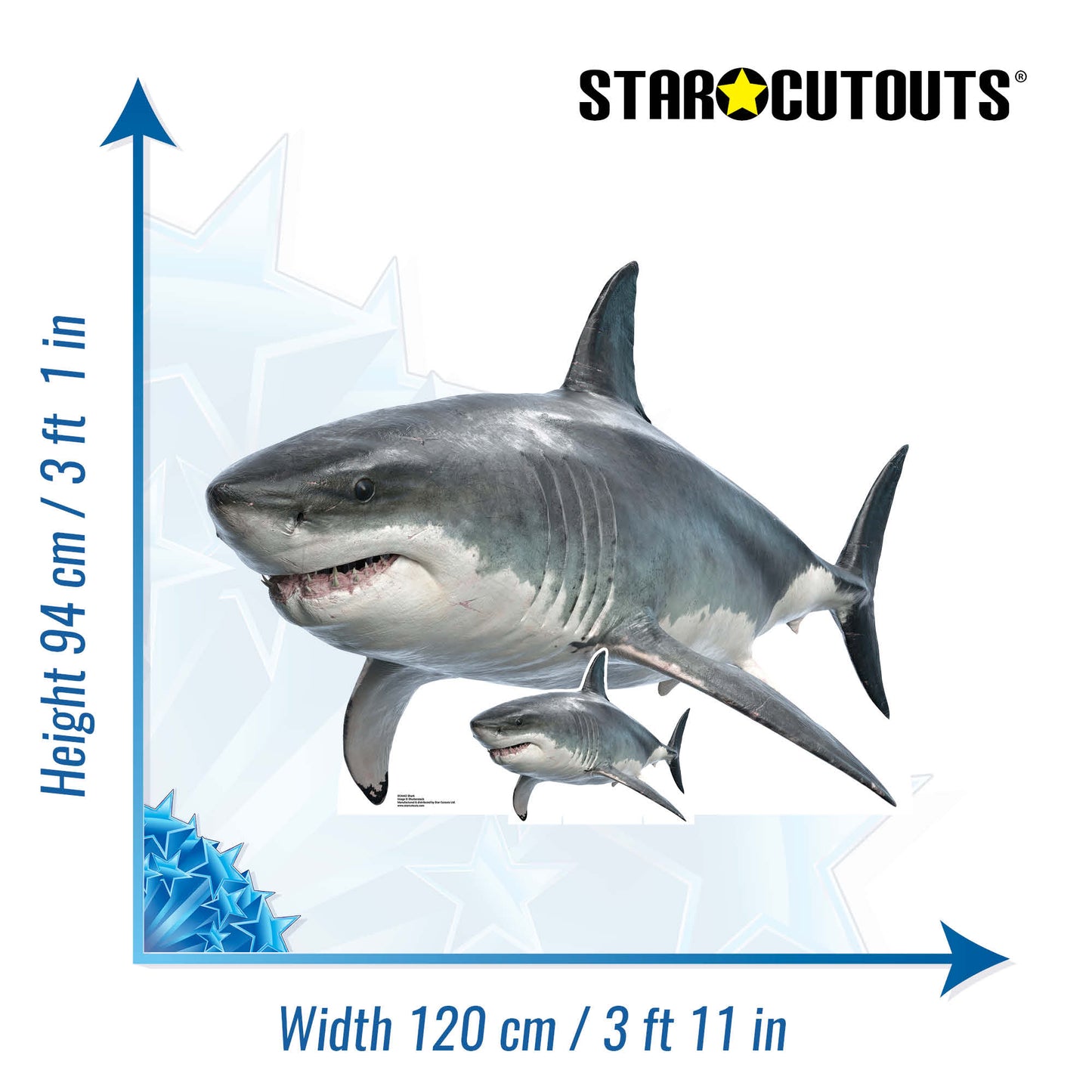 SC4442 Shark Real Cardbaord Cutout Height 94cm Width 120cm