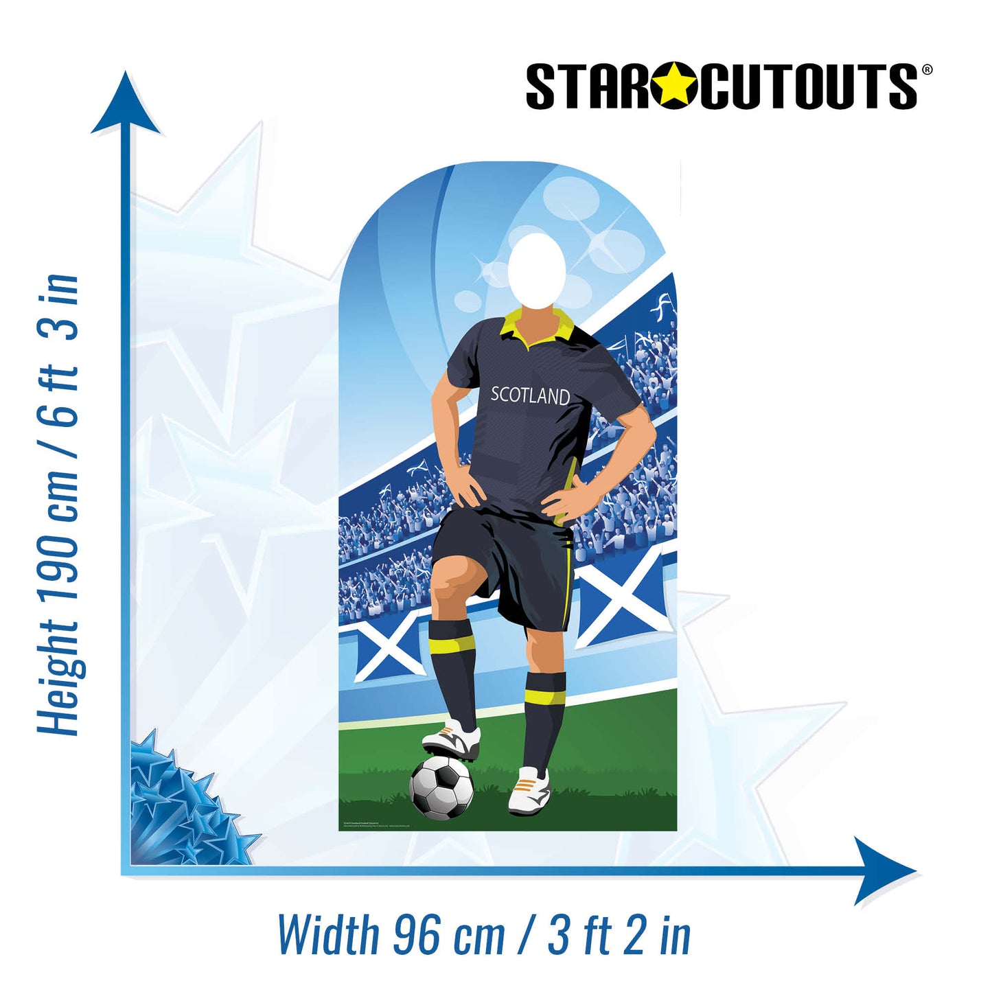 SC4470	Scotland World Cup 2026  Football Stand-In Cardboard Cutout Height 190cm