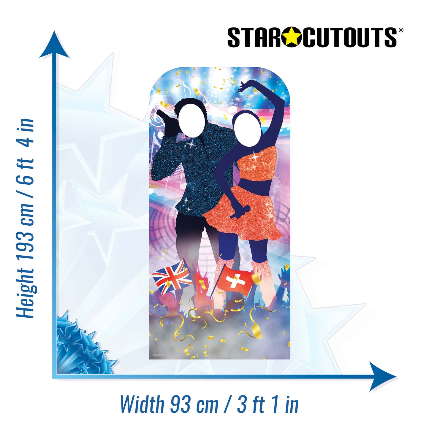 SC4550 Switzerland Song Contest Dancing StandIn Cardboard Cut Out Height 193cm