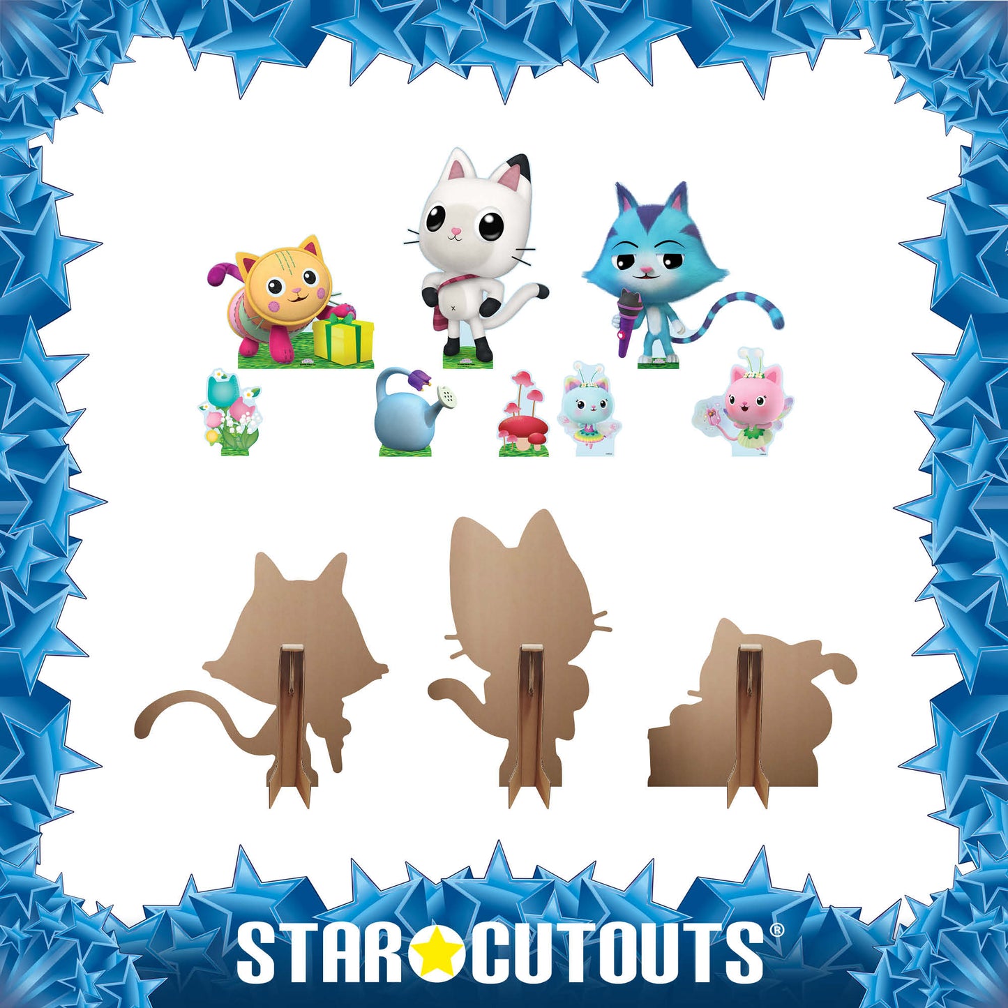 SC4564 Pandy Paws, CatRat, Pillow Cat Cardboard Cutout Decoration  Multi Pack Bundle - Gabbys Dolhouse Height 56cm