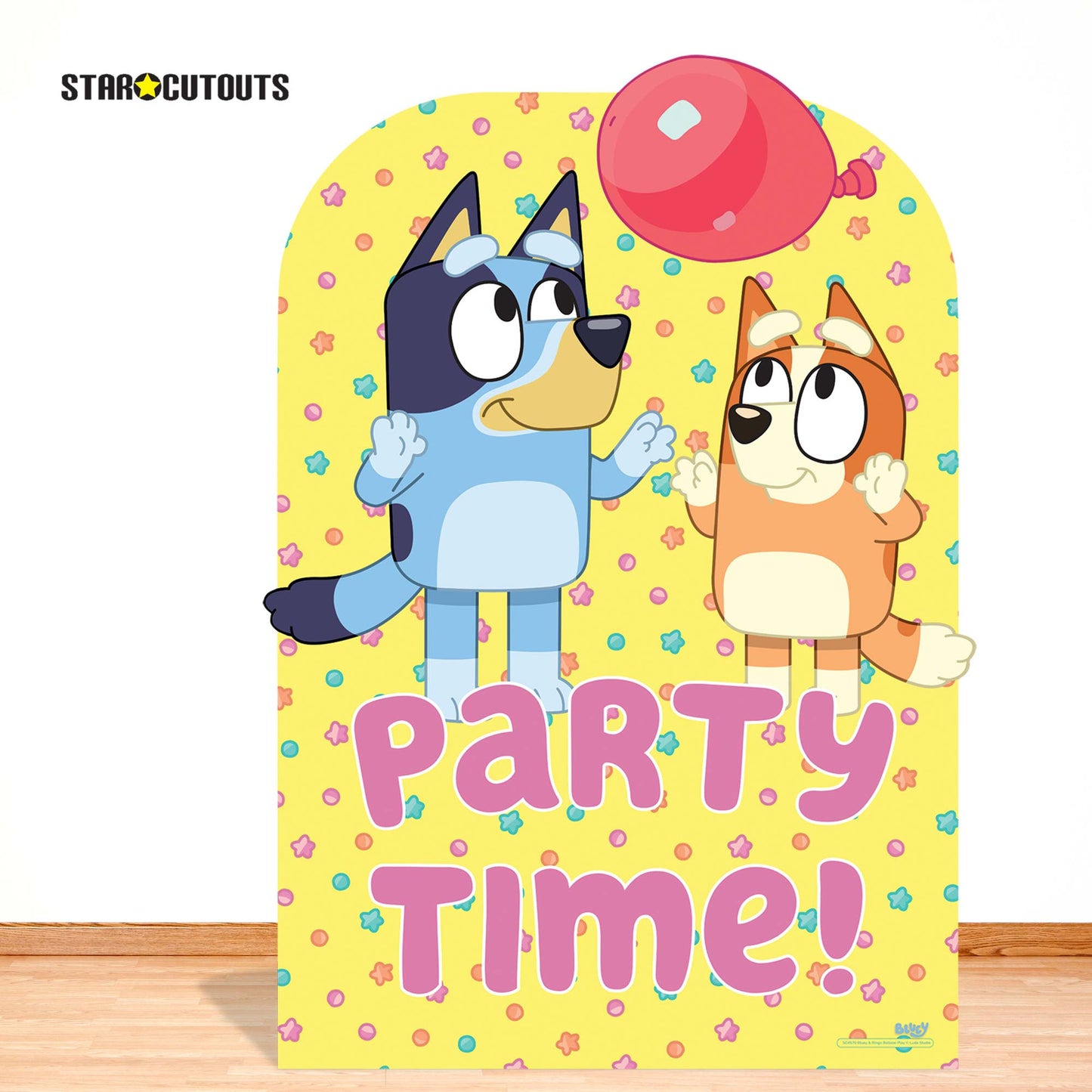 SC4570 Bluey Bingo Balloon Play Party Time Child Sized Backdrop Cardboard Cutout Height 135cmBluey Cardboard Cutout UK | Life Size Party Decoration