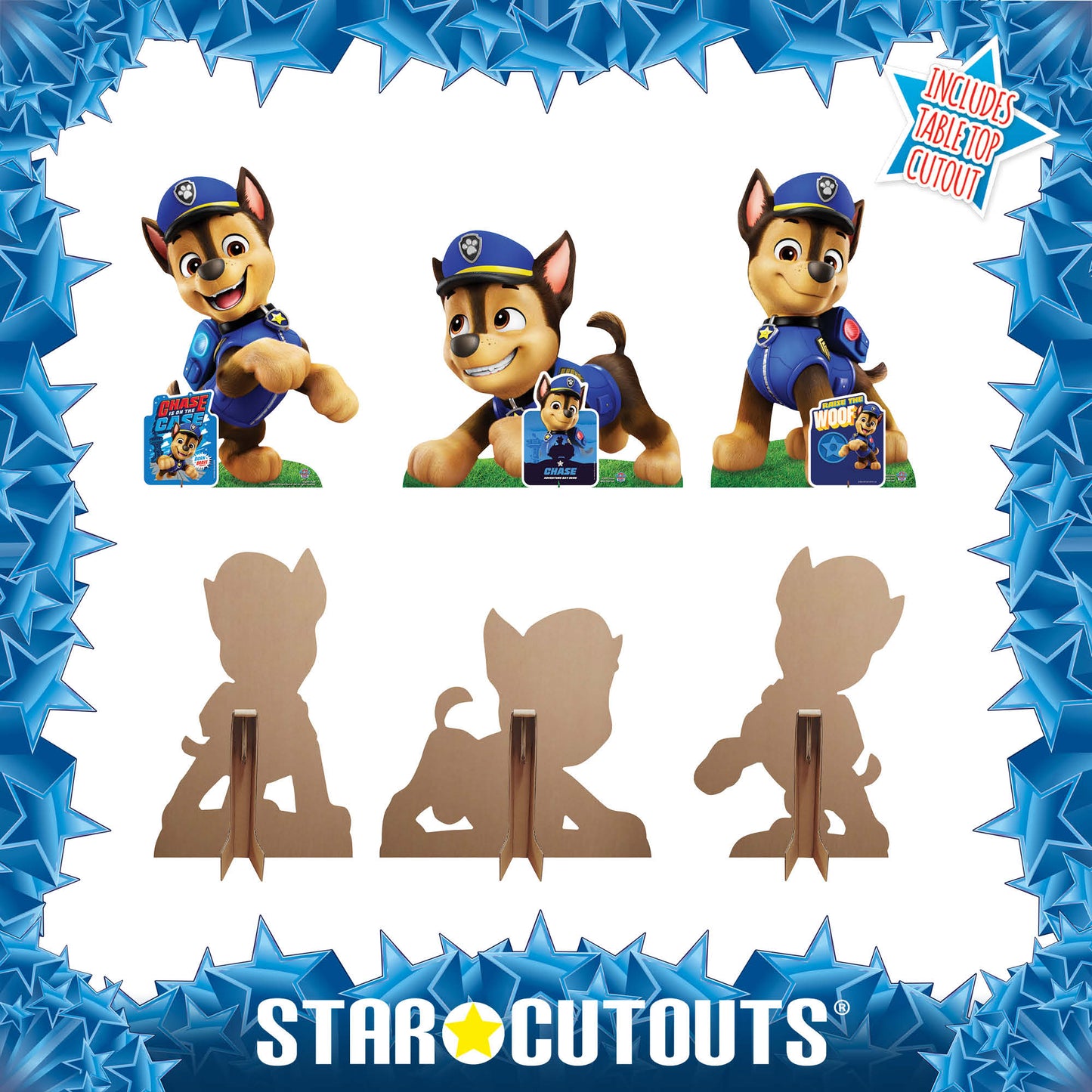 SC4597 Three Chase Paw Patrol  Multi Pack Bundle Cardboard Cut Outs Height 66cmPaw Patrol Cardboard Cutouts UK | Kids Party Decorations