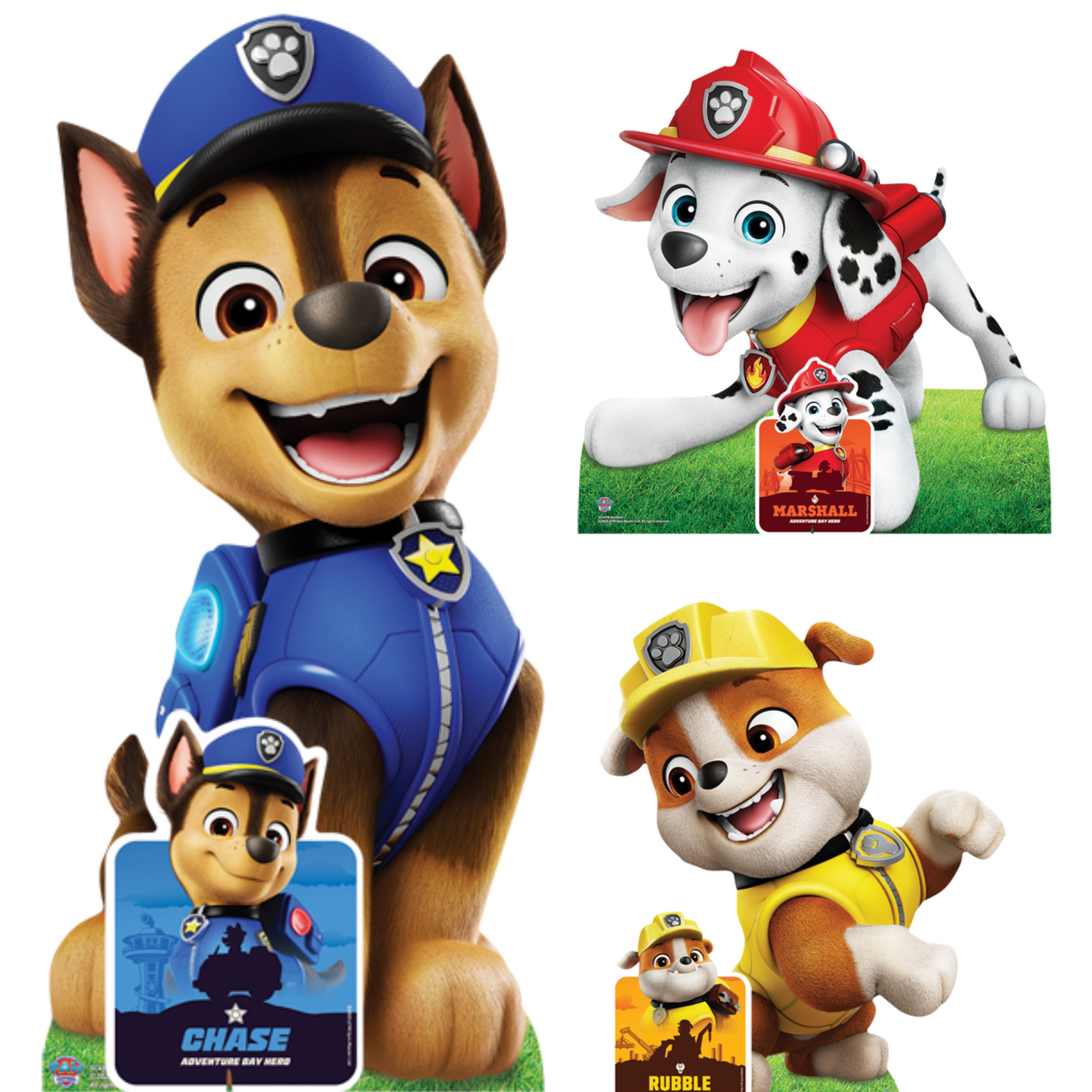 SC4598 Chase, Marshall and Rubble Paw Patrol  Multi Pack Bundle Cardboard Cut Outs Height 66cm