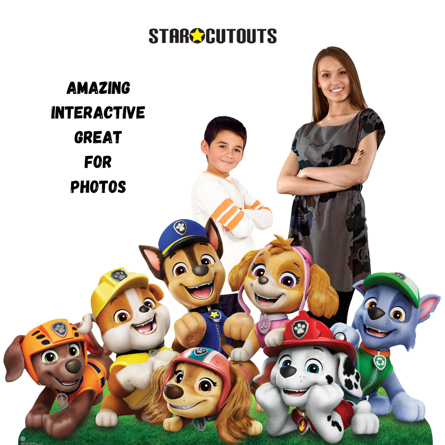 SC4601 Paw Patrol Group Shot Wide Cardboard Cut Out Height 94cm Cardboard Cutouts for Birthday Parties | All Ages UK