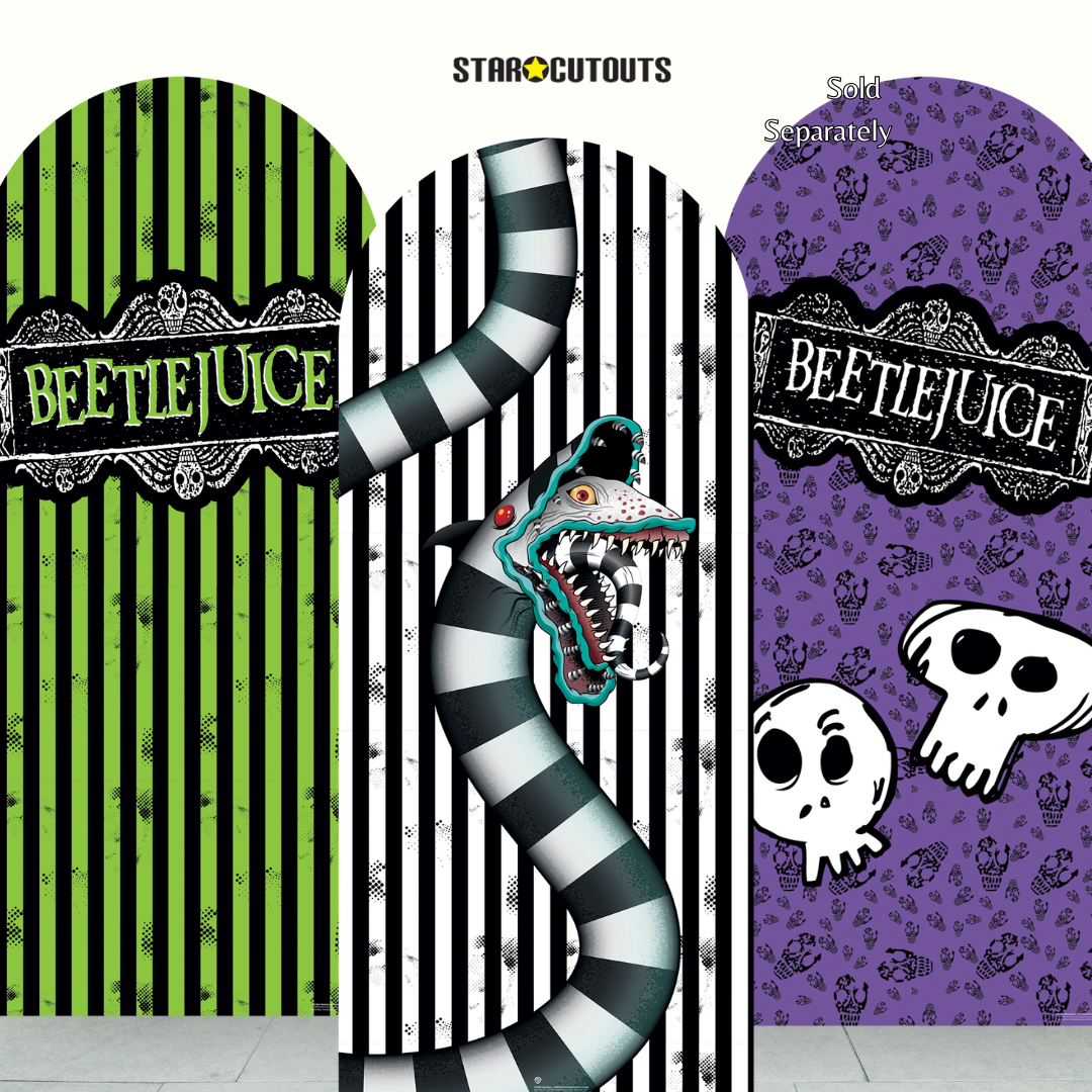 SC4662 Beetlejuice 1988 Purple Backdrop  Cardboard Cut Out Height 185cm