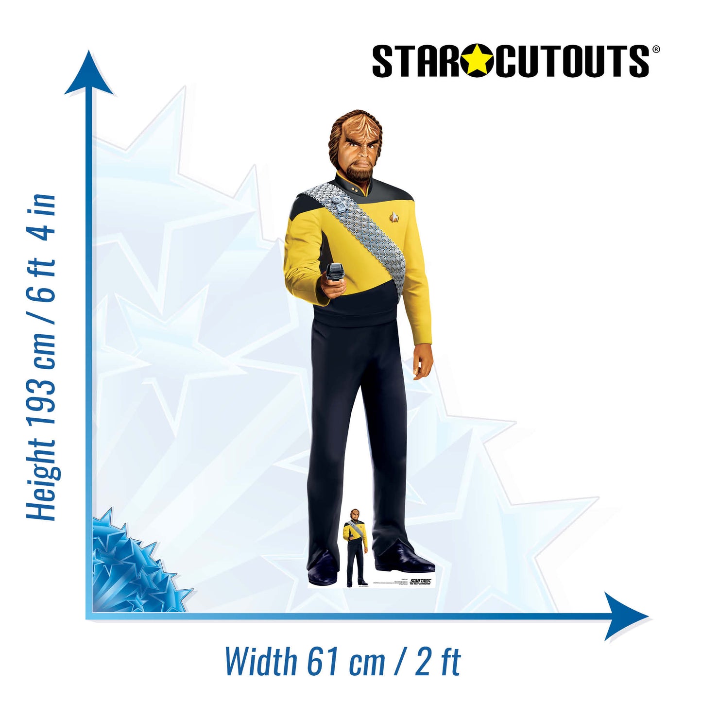 SC4678 Worf Klingon Cardboard Cut Out Height 193cm