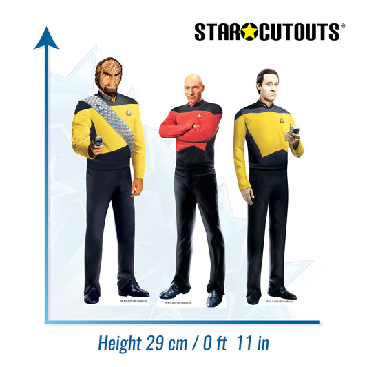 SC4713 Star Trek Next Generation Shelf Top Pack Picard, Worf, Data Cardboard Cutouts  Height 29cm