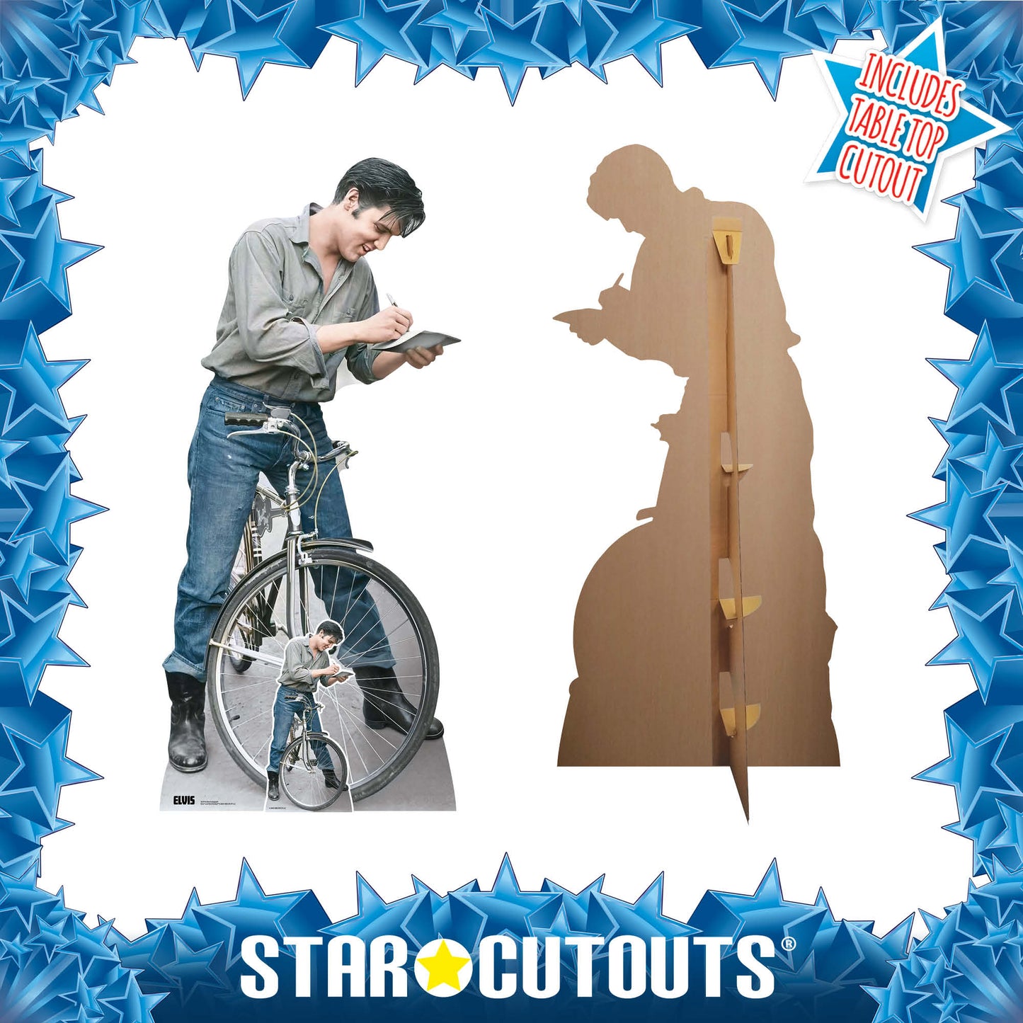 SC4716 Elvis Blue Jeans Autograph Height 183cm Elvis Presley Cardboard Cutout | Life Size Rock ’n’ Roll Icon