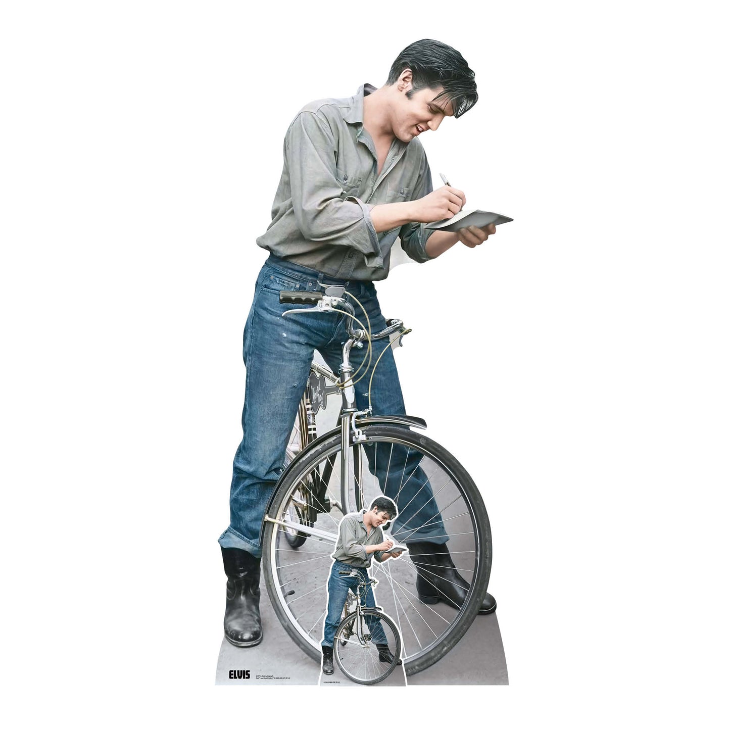 SC4716 Elvis Blue Jeans Autograph Height 183cm Elvis Presley Cardboard Cutout | Life Size Rock ’n’ Roll Icon
