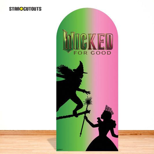 SC4771 Wicked For Good Pink & Green Silhouette Backdrop Single  Cardboard Cut Out Height 185cm