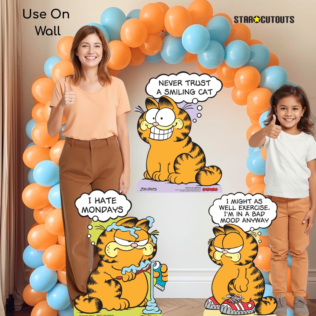 SC4775 Garfield 80s I Hate Mondays Star Mini  Multi Pack Bundle (Multi-Function) - Cardboard Cutout Height 64cm