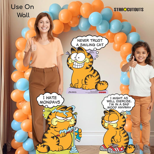 SC4775 Garfield 80s I Hate Mondays Star Mini  Multi Pack Bundle (Multi-Function) - Cardboard Cutout Height 64cm