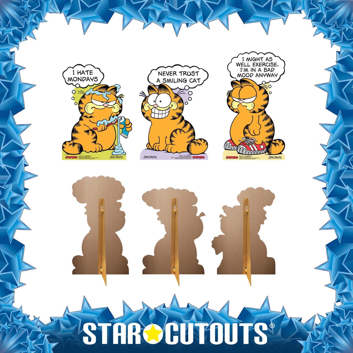 SC4775 Garfield 80s I Hate Mondays Star Mini  Multi Pack Bundle (Multi-Function) - Cardboard Cutout Height 64cm