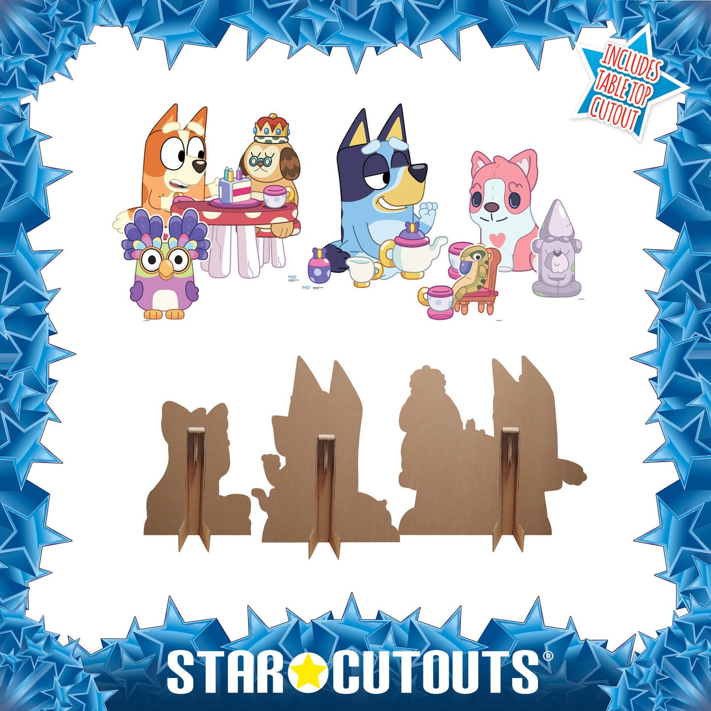 SC4784 Bluey Bingo & Friends Tea Party Star Mini Bundle - Wall & Floor Decoration Cardboard Cutout Height 55cm