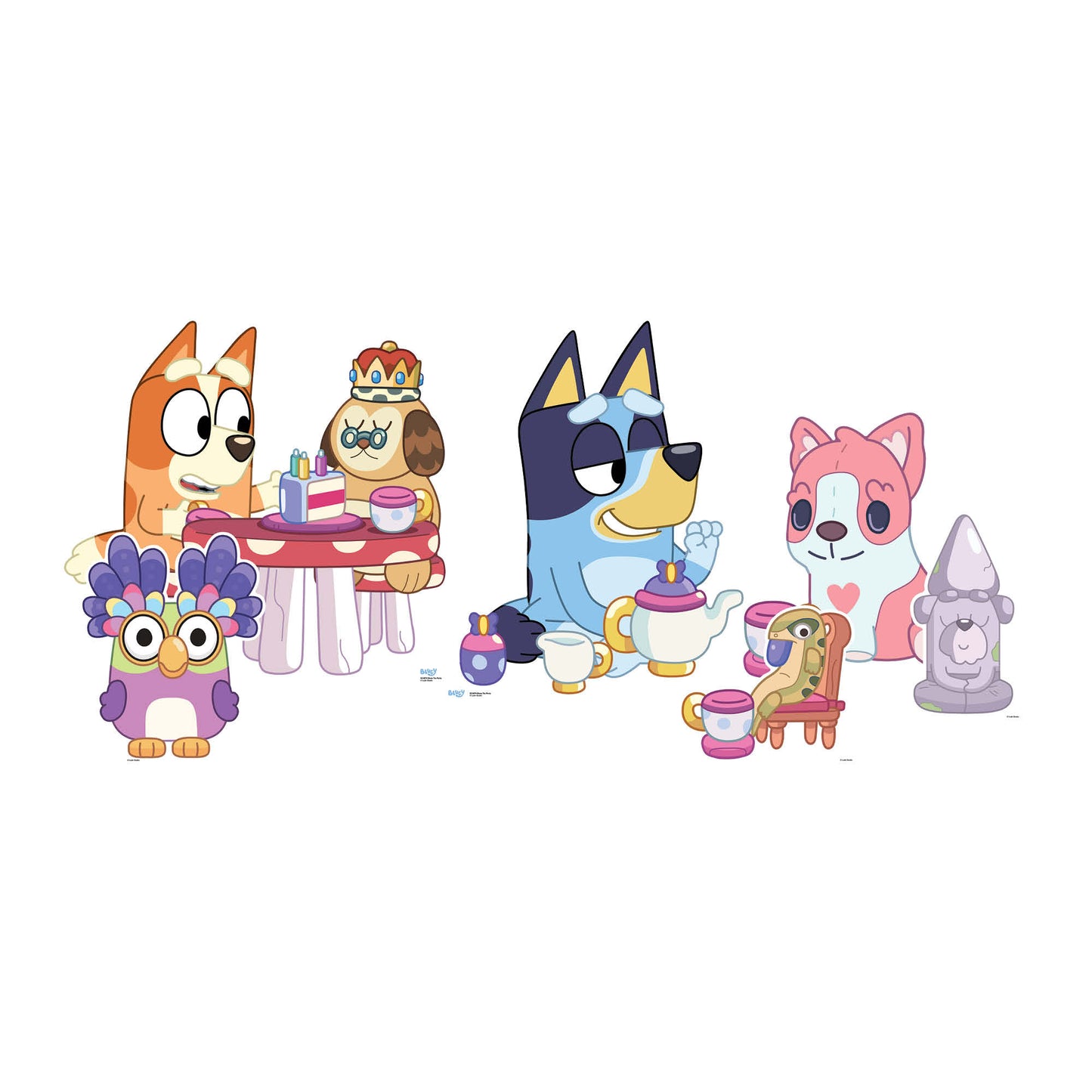 SC4784 Bluey Bingo & Friends Tea Party Star Mini Bundle - Wall & Floor Decoration Cardboard Cutout Height 55cm