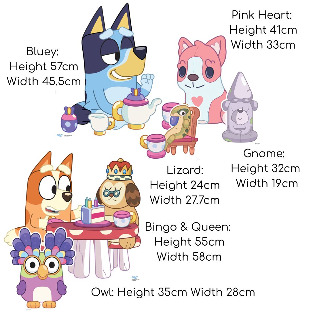 SC4784 Bluey Bingo & Friends Tea Party Star Mini Bundle - Wall & Floor Decoration Cardboard Cutout Height 55cm