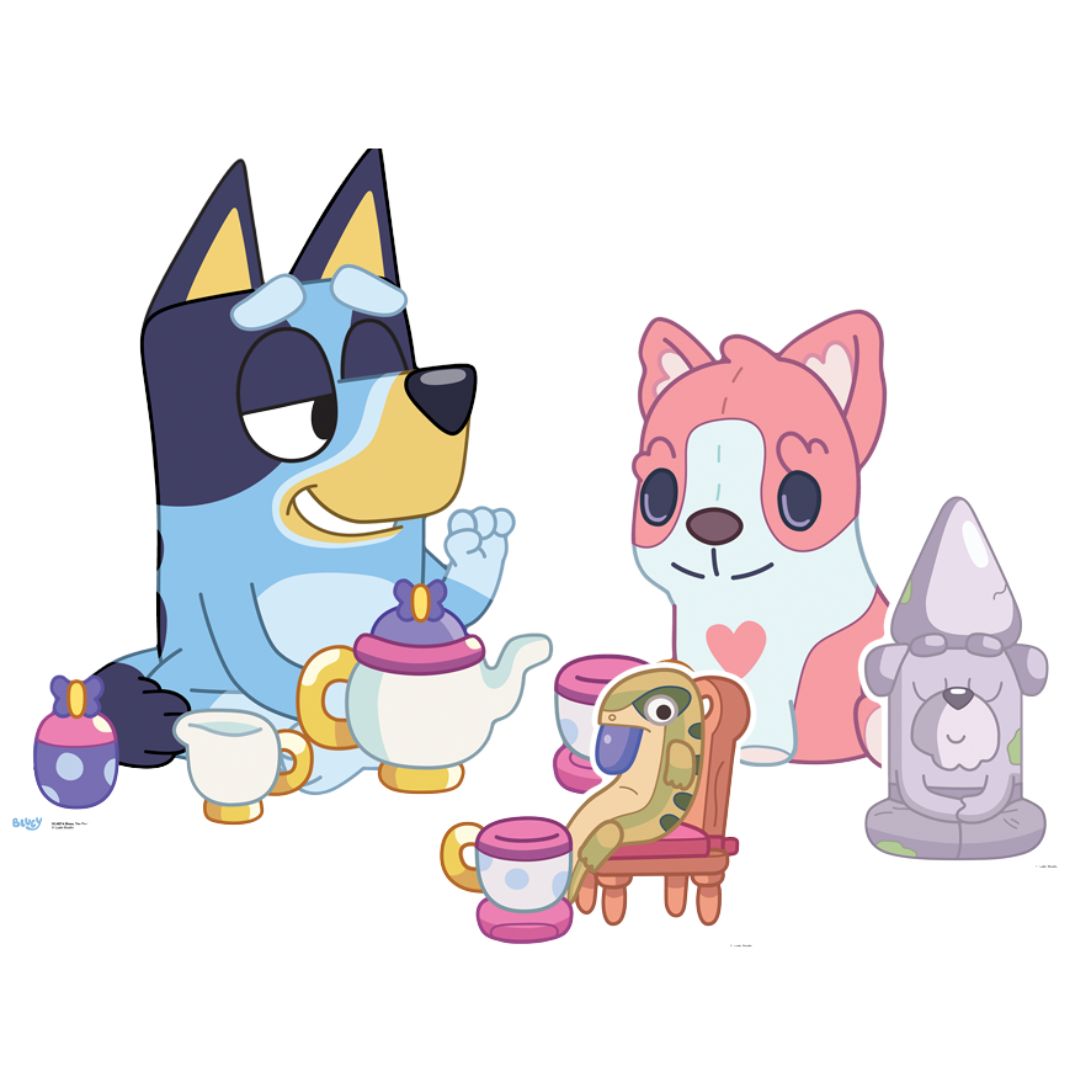 SC4784 Bluey Bingo & Friends Tea Party Star Mini Bundle - Wall & Floor Decoration Cardboard Cutout Height 55cm