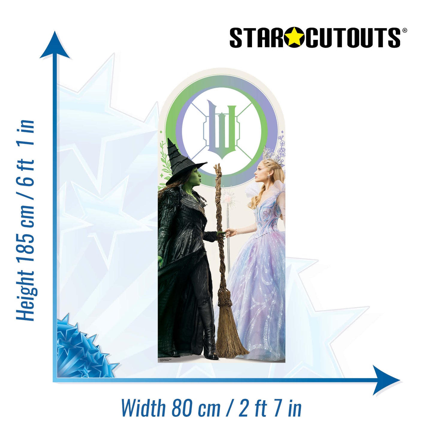 SC4786 Wicked For Good - Glinda & Elphaba -  W Backdrop Single Cardboard Cut Out Height 185cm