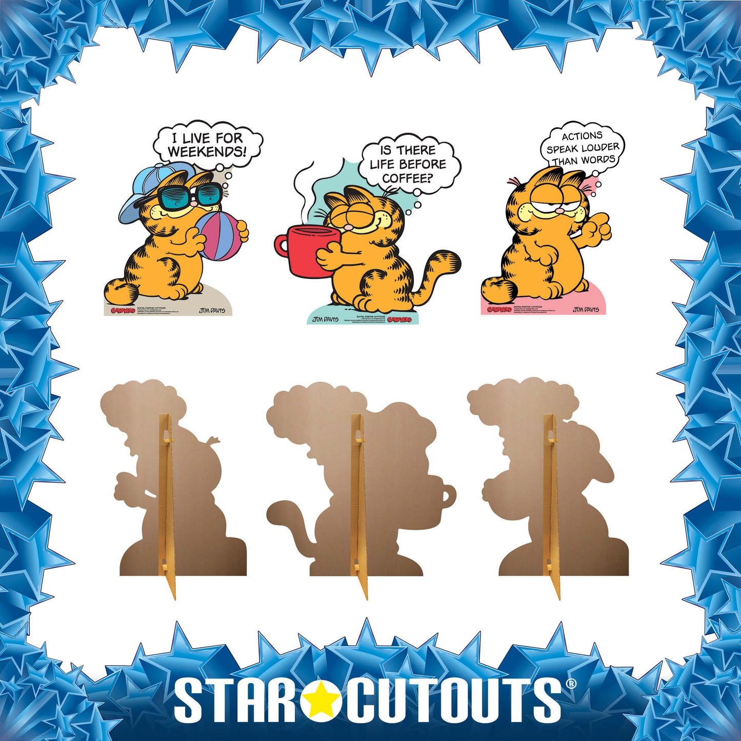 SC4796 Garfield 80s Positive Cattitude Star Mini  Multi Pack Bundle (Multi-Function) -  Cardboard Cutout Height 58cm
