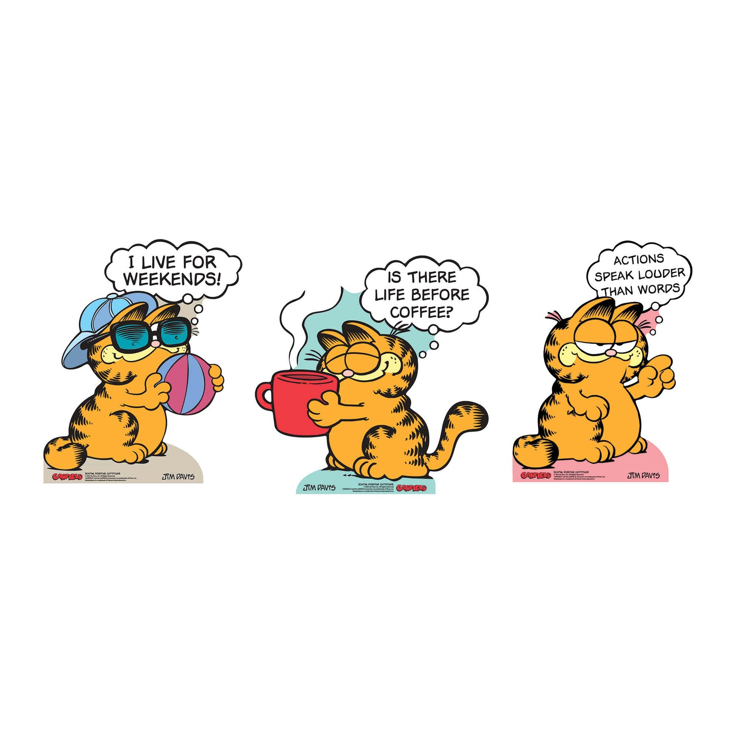 SC4796 Garfield 80s Positive Cattitude Star Mini  Multi Pack Bundle (Multi-Function) -  Cardboard Cutout Height 58cm