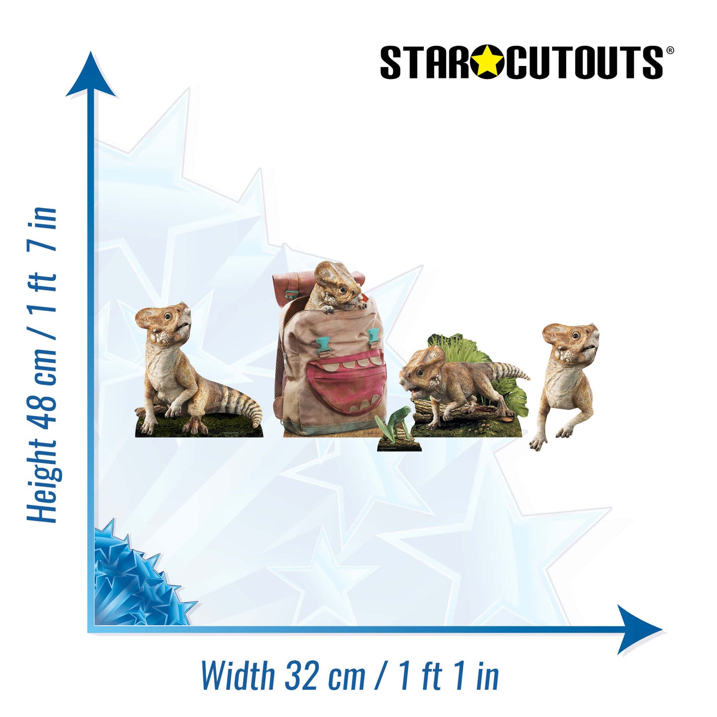 SC4860 Aquilops Dinosaur Jurassic World Rebirth  Multi Pack Bundle Cardboard Cut Out Height 48cm