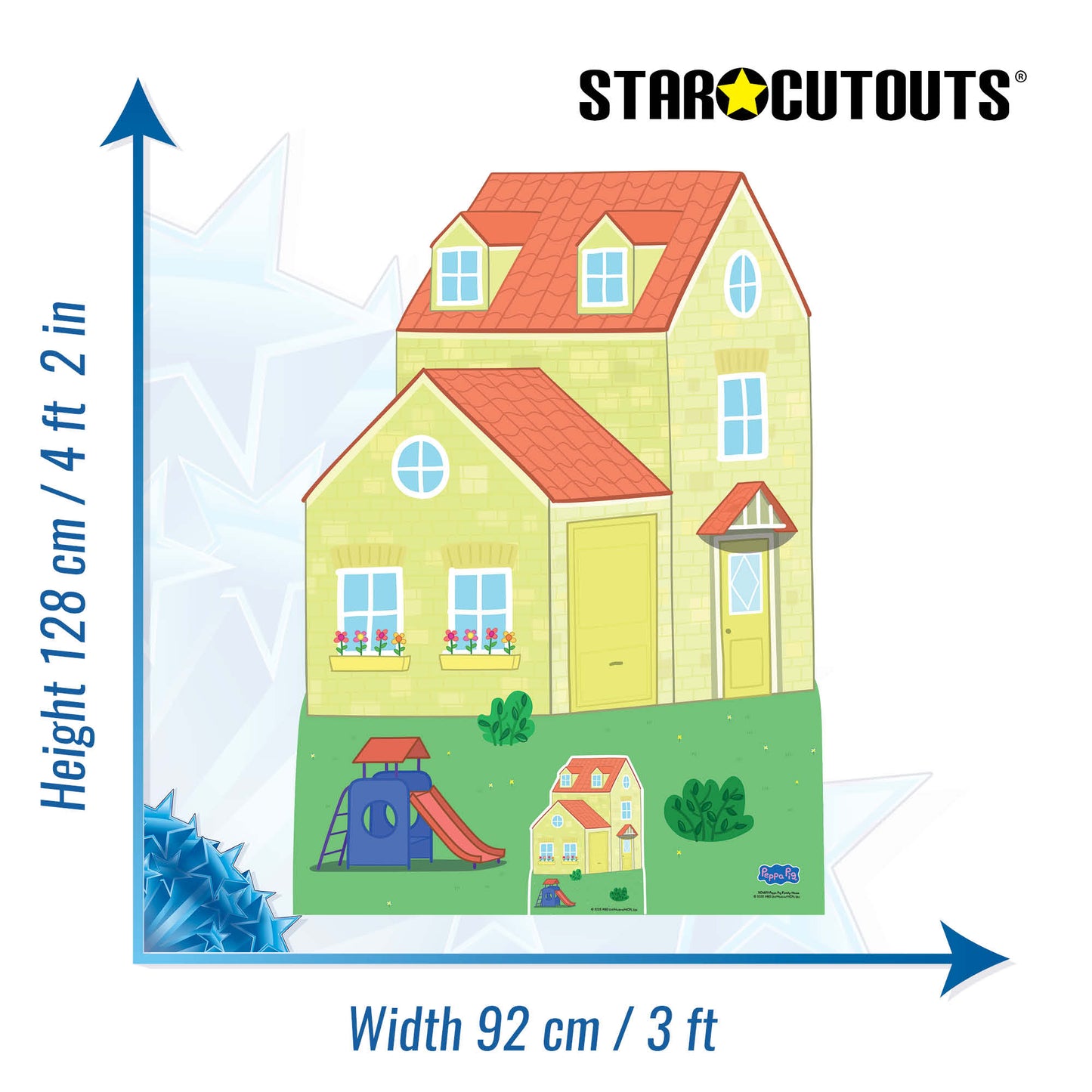 SC4879 Peppa Pig House With Silde Cardboard Cut Out Height 128cm