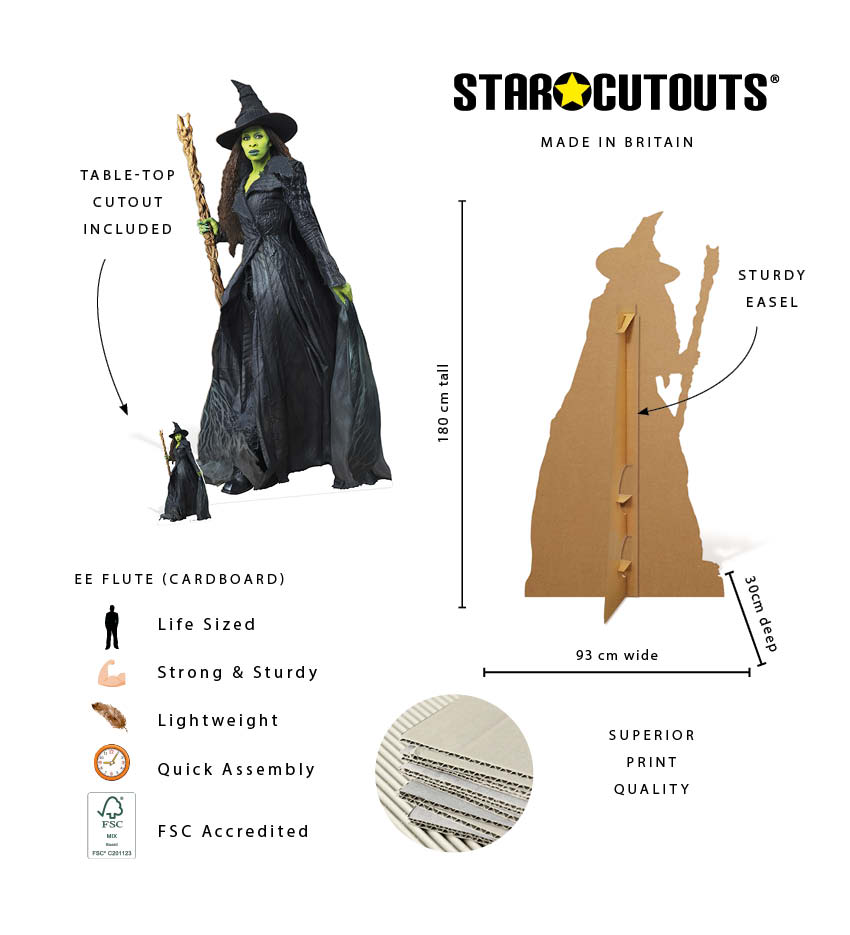 SC4881 Wicked for Good Movie Elphaba Witch Life Sized Cardboard Cutout Height 180cm