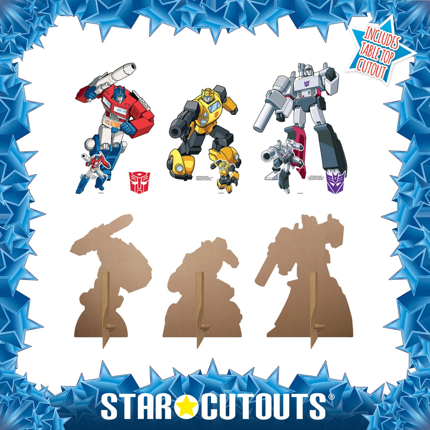 SC4884 Transformers Retro Bundle Pack Party Favour Birthday Room Decoration Eight Cardboard Cutouts Max Height 63cm