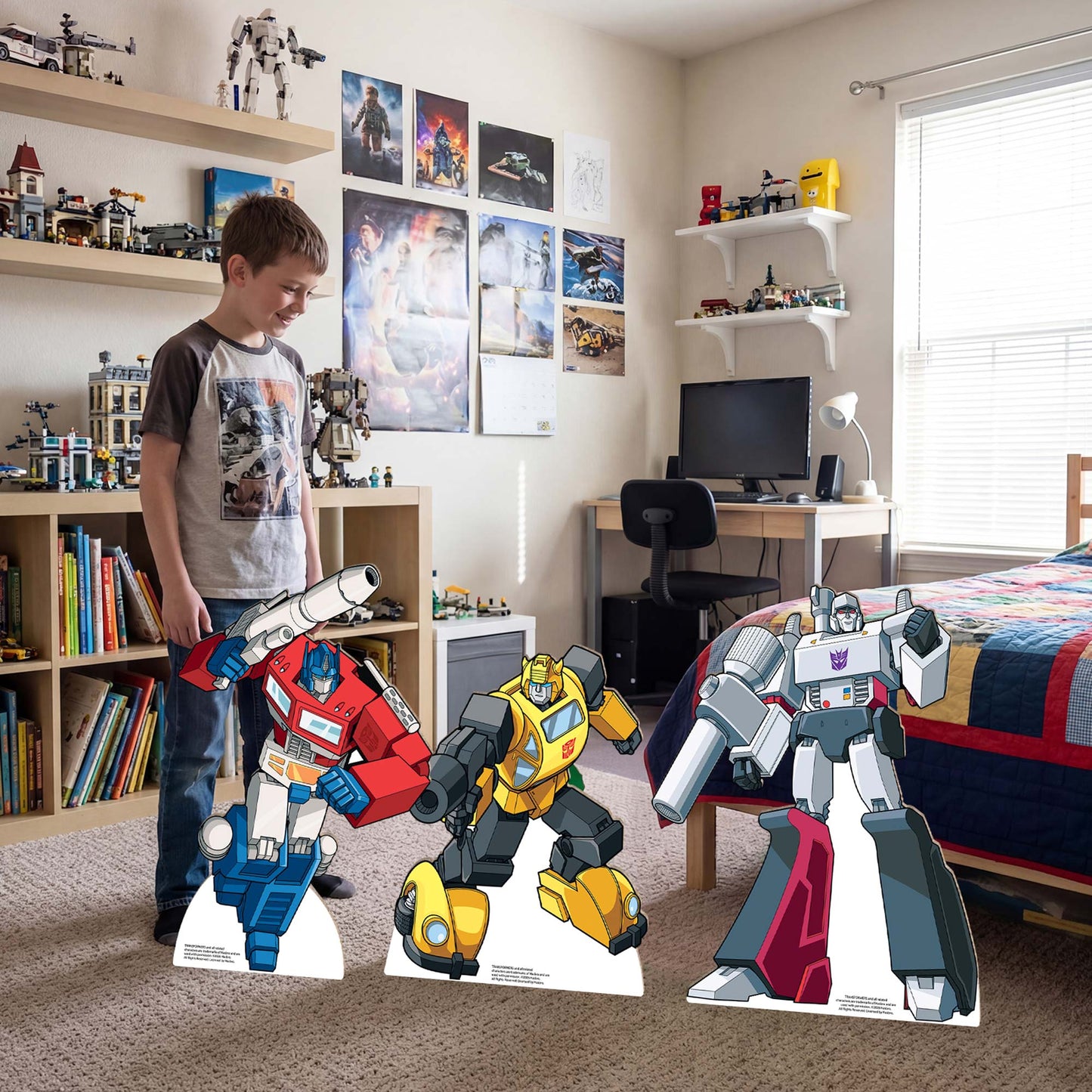 SC4884 Transformers Retro Bundle Pack Party Favour Birthday Room Decoration Eight Cardboard Cutouts Max Height 63cm