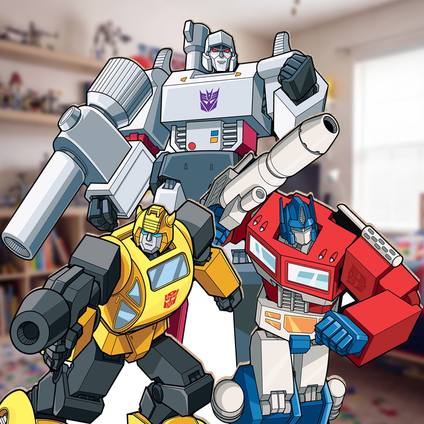 SC4884 Transformers Retro Bundle Pack Party Favour Birthday Room Decoration Eight Cardboard Cutouts Max Height 63cm