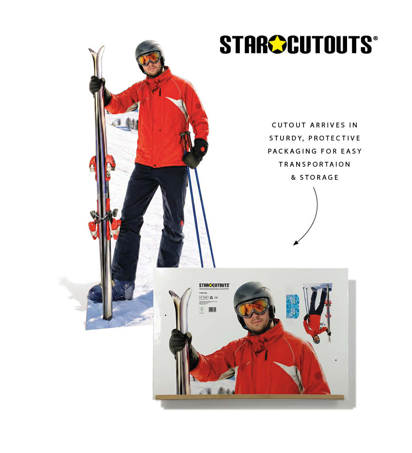 SC4887 Skier Cutout  Cardboard Cutout Height 185cm