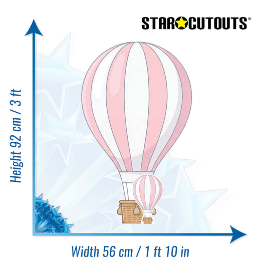 SC4892 Pink Hot Air Balloon Cardboard Cutout Height 92cm