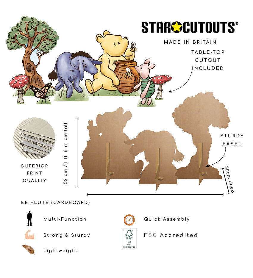 SC4893 Winnie Bear Bundle Honey Pot Cardboard Cutout Height 52cm