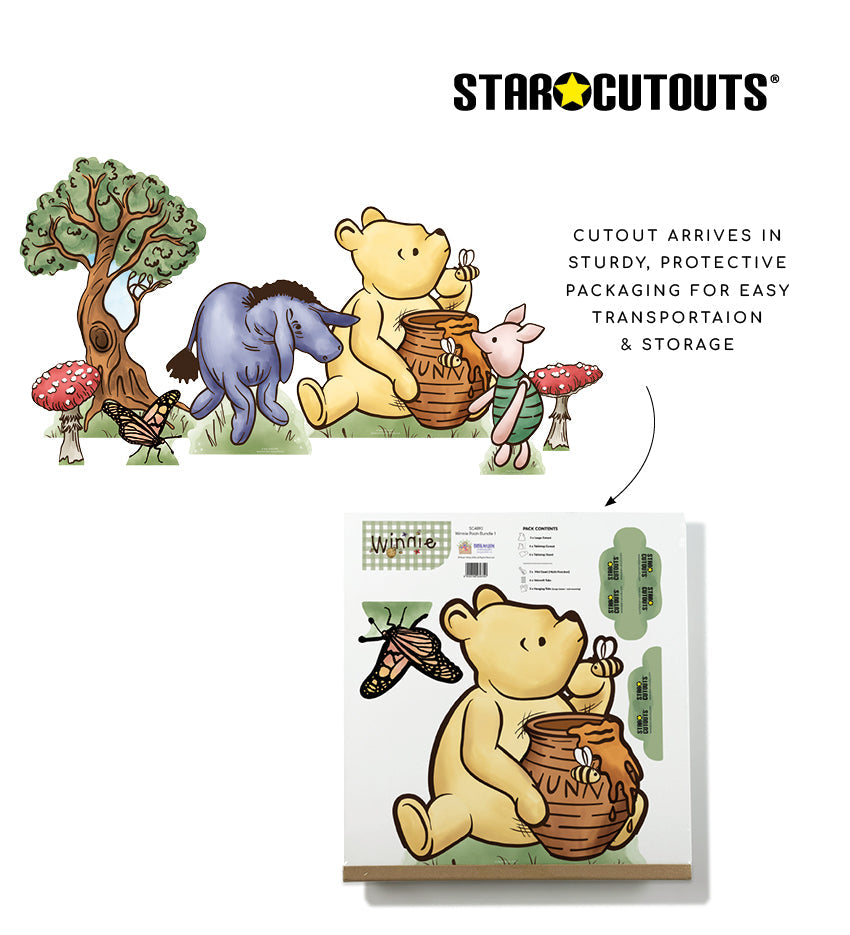 SC4893 Winnie Bear Bundle Honey Pot Cardboard Cutout Height 52cm