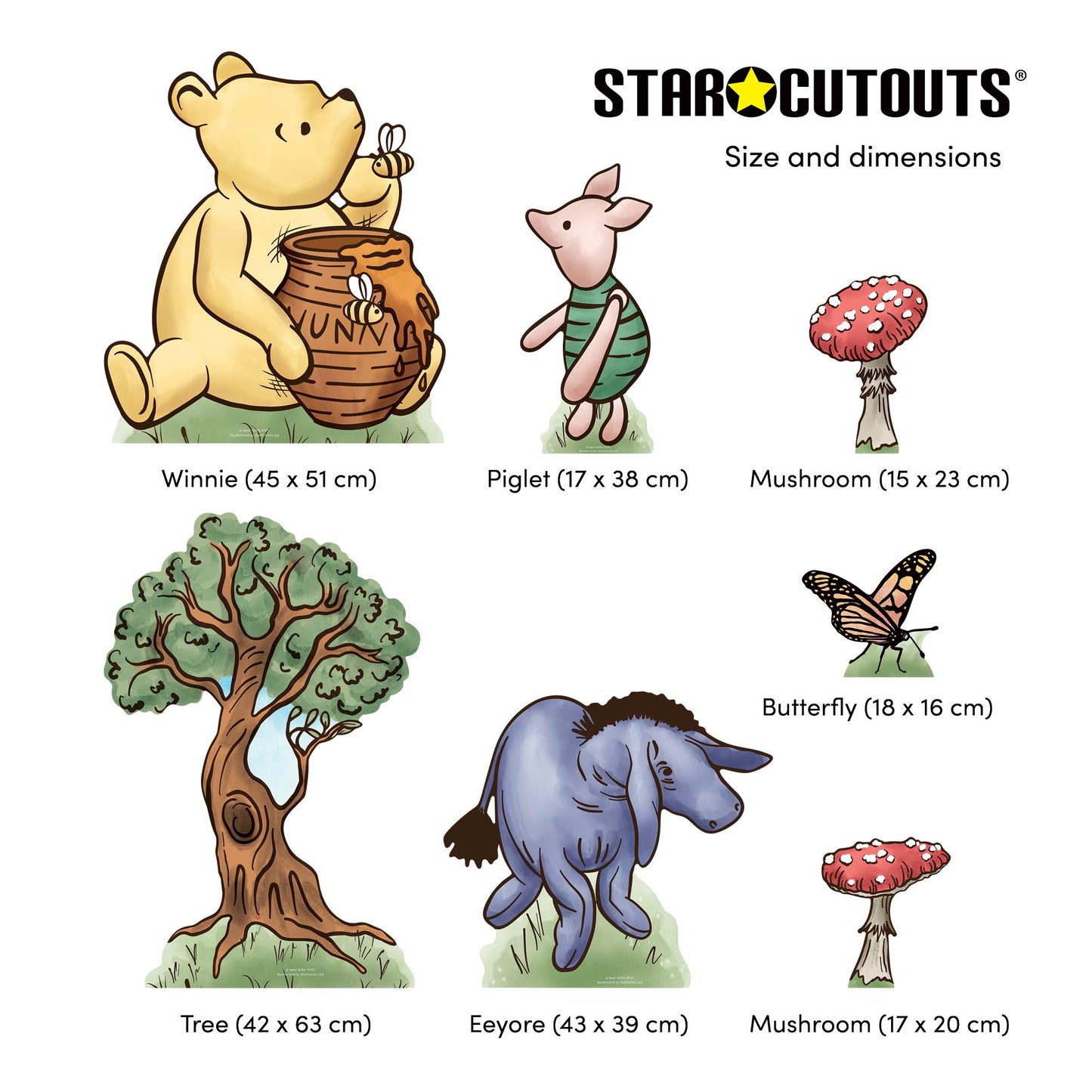 SC4893 Winnie Bear Bundle Honey Pot Cardboard Cutout Height 52cm