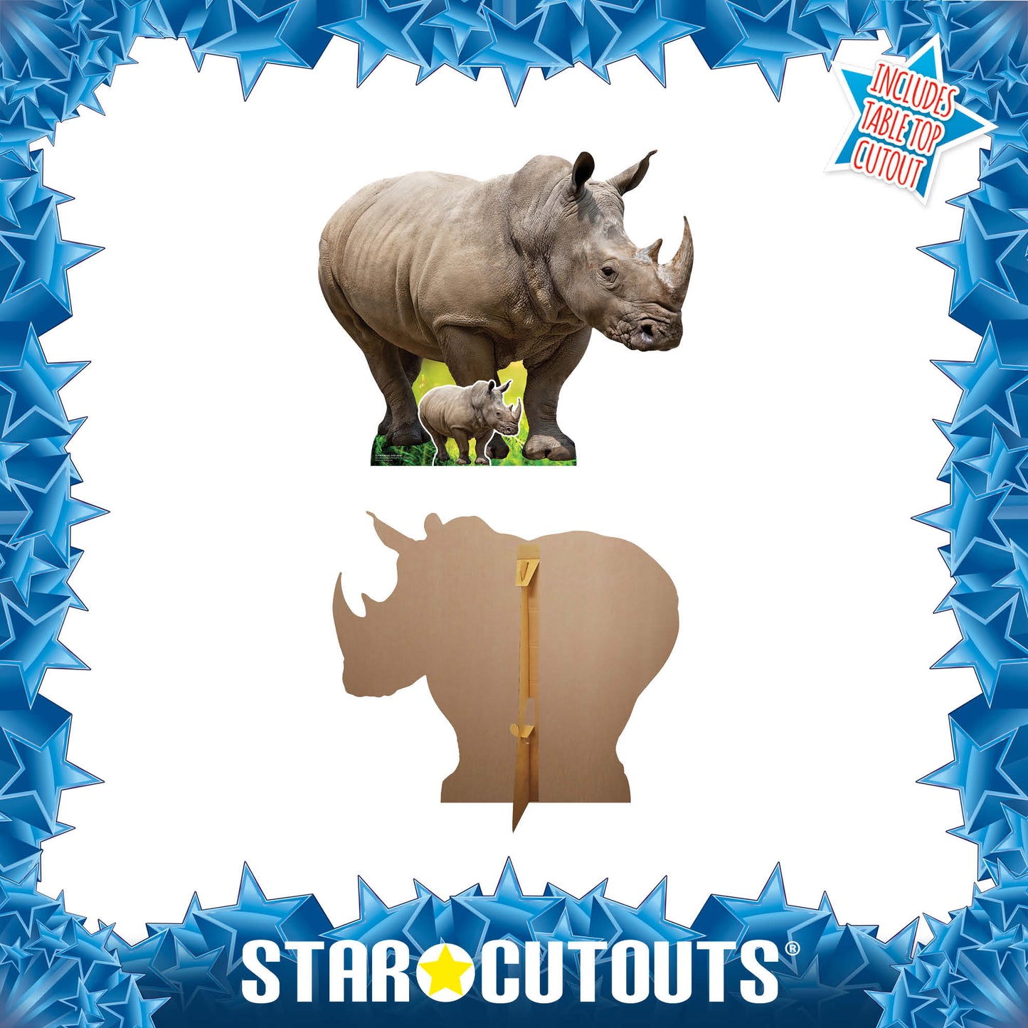 SC4903 Rhino Side View Cardboard Cutout Height 94cm