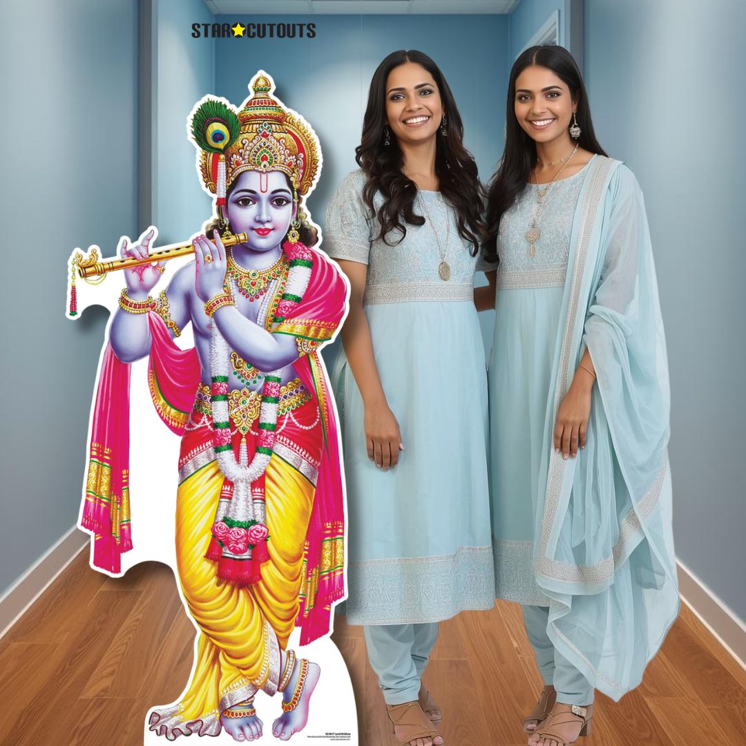 SC4917 Lord Krishna Statue Cardboard Cut Out Height 176cm