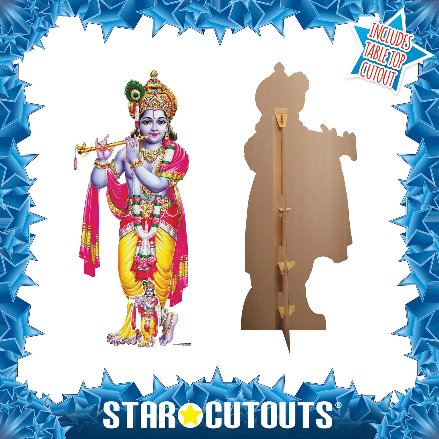 SC4917 Lord Krishna Statue Cardboard Cut Out Height 176cm