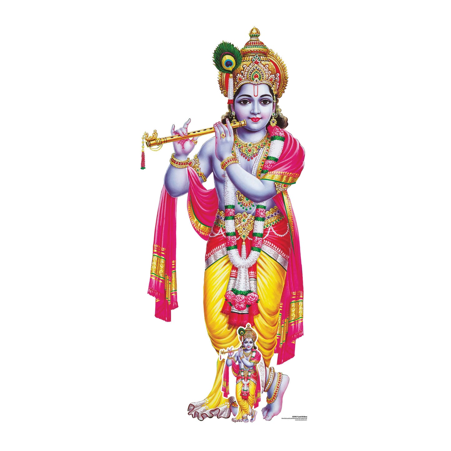 SC4917 Lord Krishna Statue Cardboard Cut Out Height 176cm