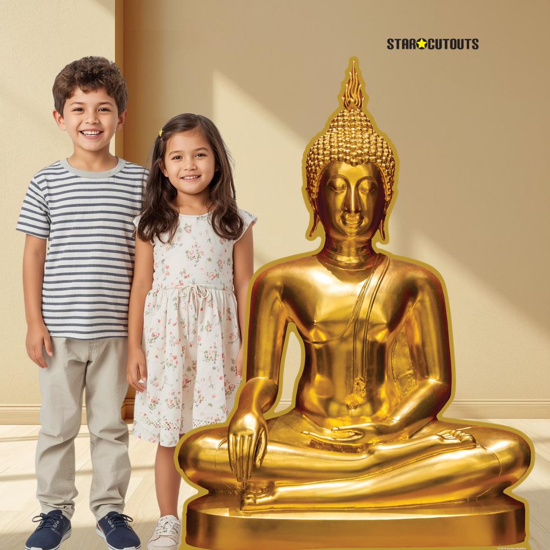 SC4918 Golden Buddha Statue Cardboard Cut Out Height 92cm