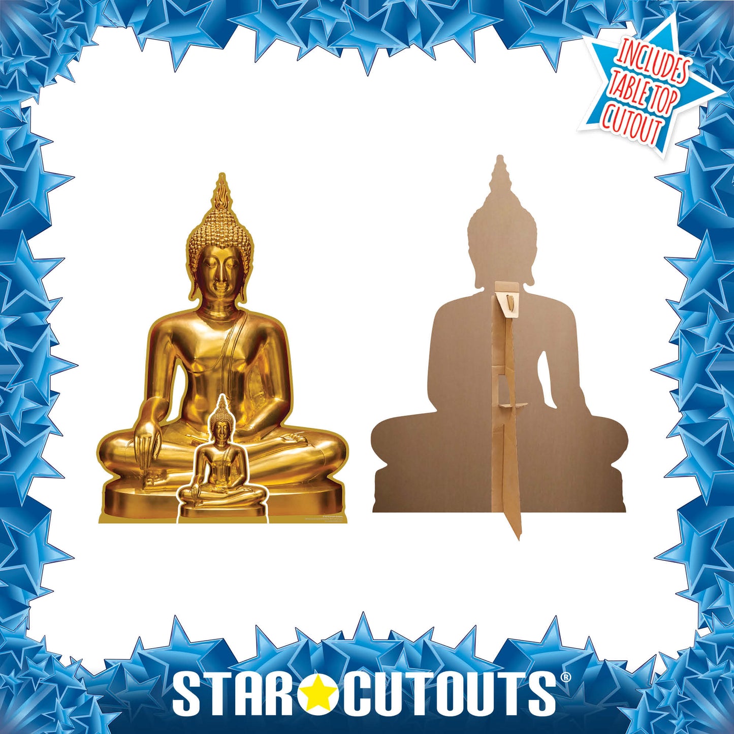 SC4918 Golden Buddha Statue Cardboard Cut Out Height 92cm