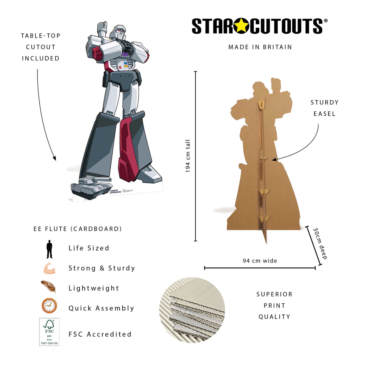 SC4928 Megatron Transformers Animation Cardboard Cutout Height 194cm