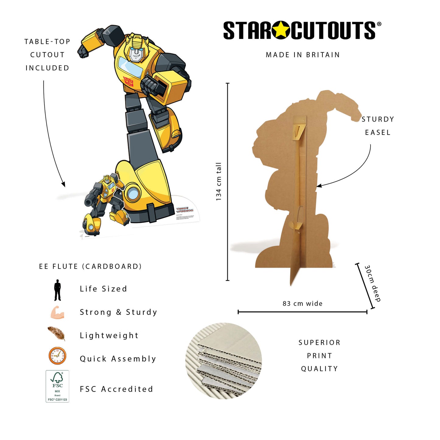 SC4929 Bumblebee Transformers Animation Cardboard Cutout Height 134cm