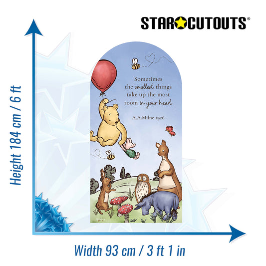 SC4934 Winnie Bear Sailboard Sky Blue Cardboard Cutout Height 184cm