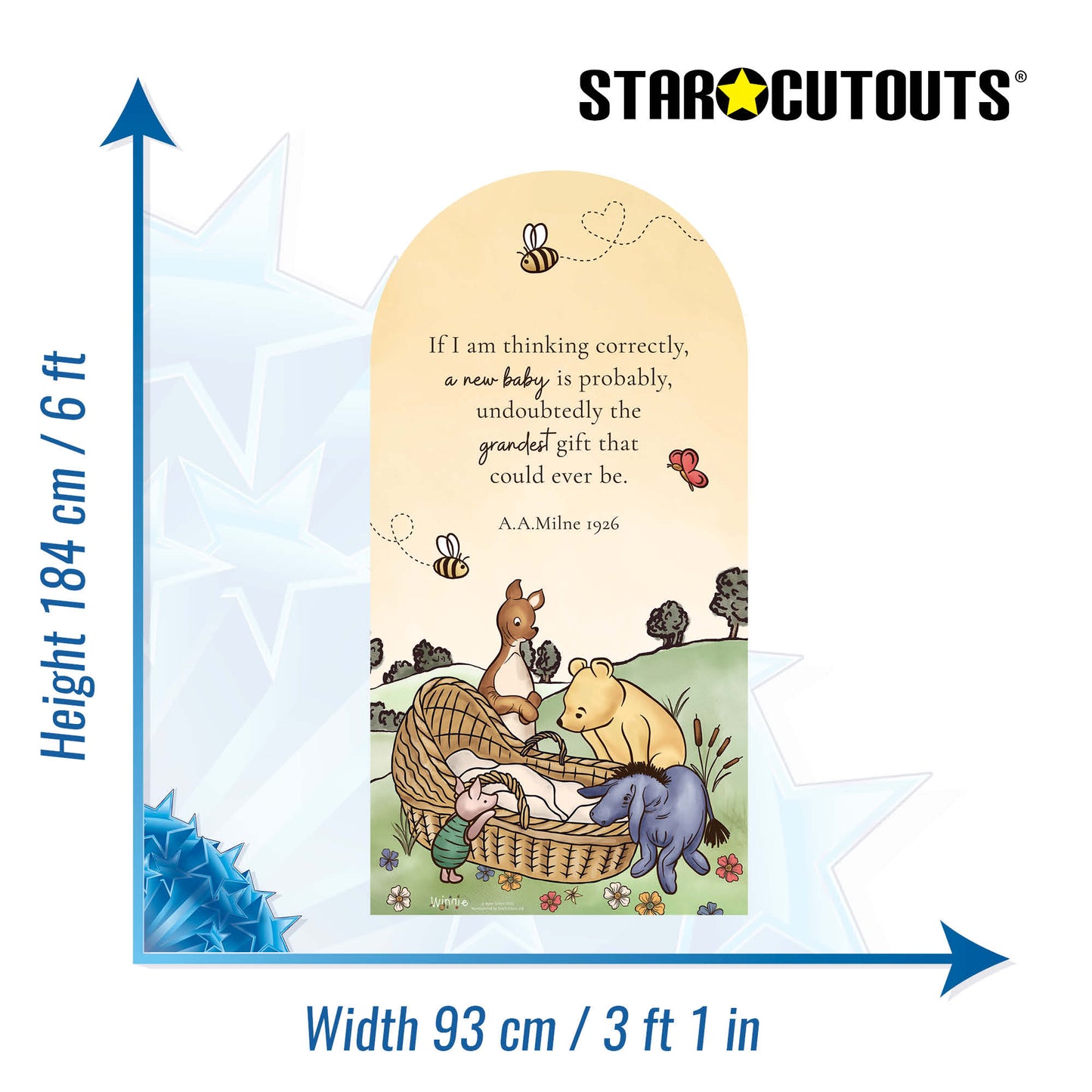 SC4937 Pooh Bear And Baby Sailboard Cardboard Cutout Height 184cm
